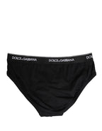 Dolce & Gabbana Black Cotton Logo Waistband Briefs Underwear