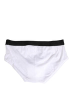 Dolce & Gabbana White Black Logo Waistband Men Brief Underwear