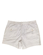 Dolce & Gabbana White Cotton Mid Waist Chino Bermuda Shorts