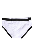 Dolce & Gabbana White Cotton Ribbed Men Brando Brief Underwear