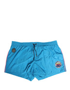 Dolce & Gabbana Blue Polyester Beachwear Men Shorts Swimwear