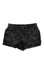 Dolce & Gabbana Black Logo Drawstring Beachwear Shorts Swimwear