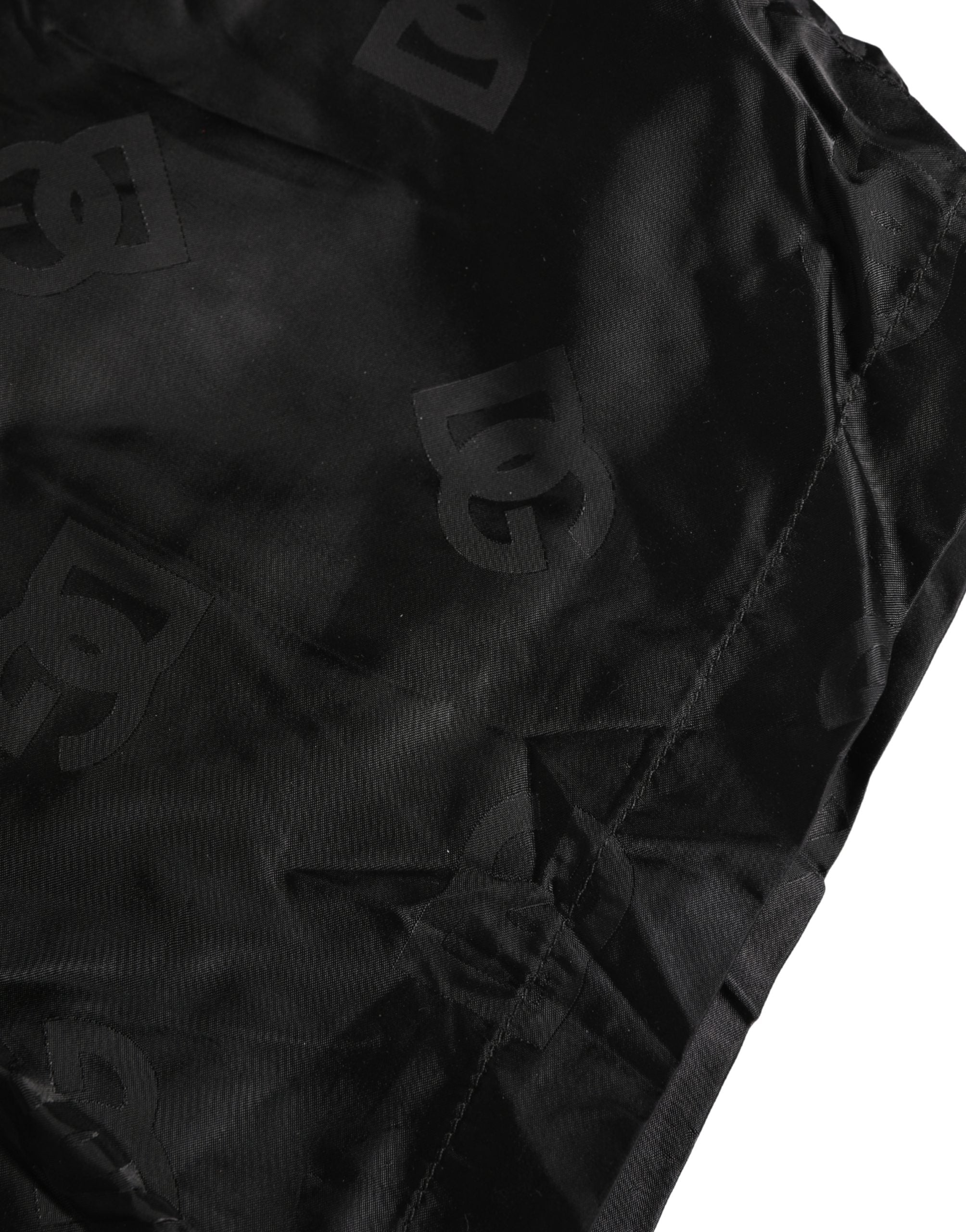 Dolce & Gabbana Black Logo Drawstring Beachwear Shorts Swimwear