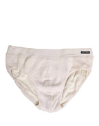 Dolce & Gabbana Off White Logo Silk Men Briefs Underwear