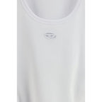 Diesel White Cotton Sleeveles T-Shirt