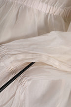 Dolce & Gabbana White Silk Cotton Ascot Collar Blouse Top