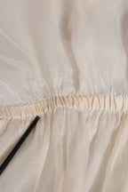 Dolce & Gabbana White Silk Cotton Ascot Collar Blouse Top