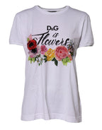Dolce & Gabbana White D&G Is Flowers Embellished T-shirt