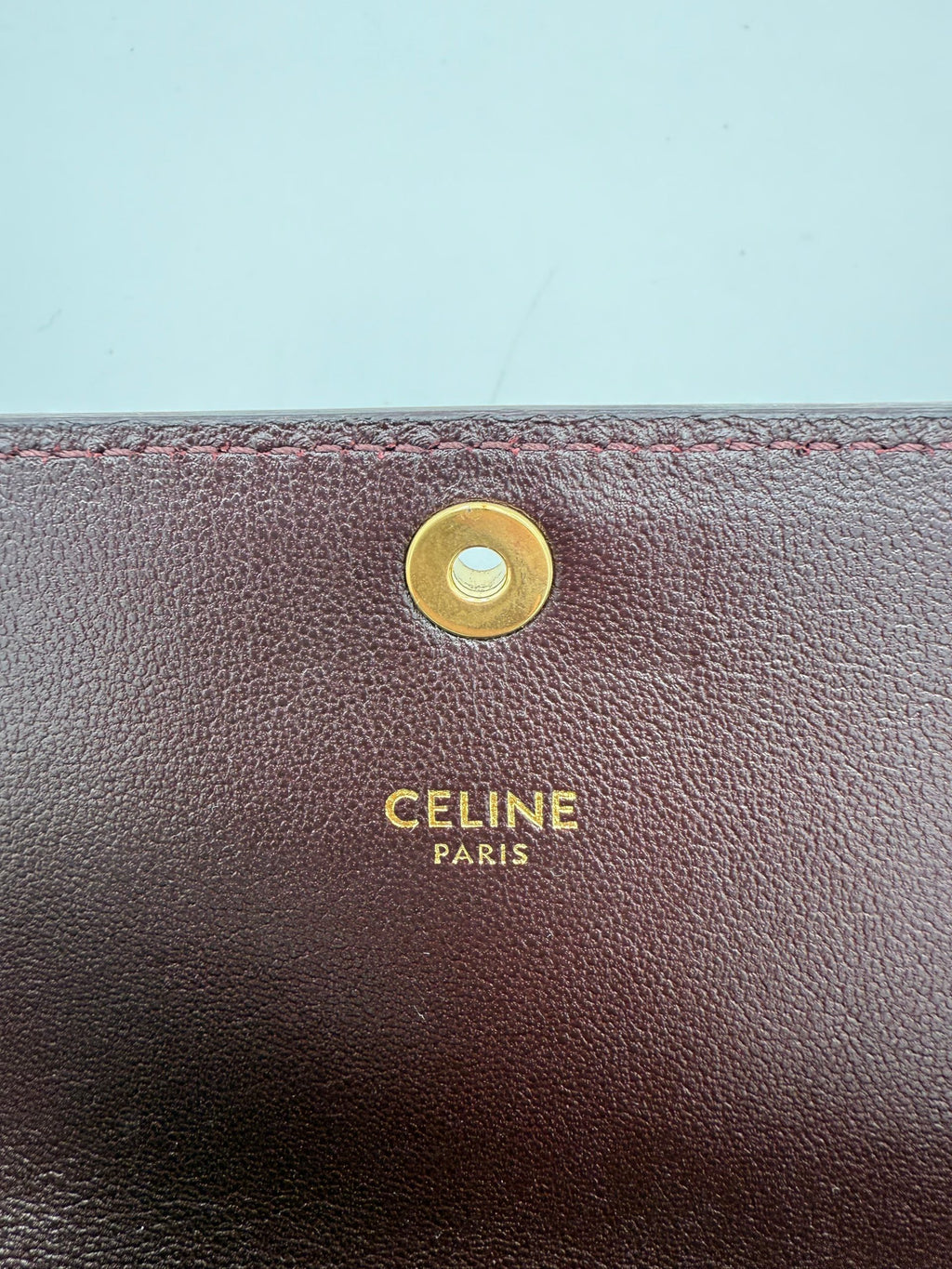 Celine CELINE TRIOMPHE Reptile Skin Burgundy Clutch