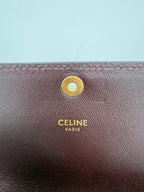 Celine CELINE TRIOMPHE Reptile Skin Burgundy Clutch