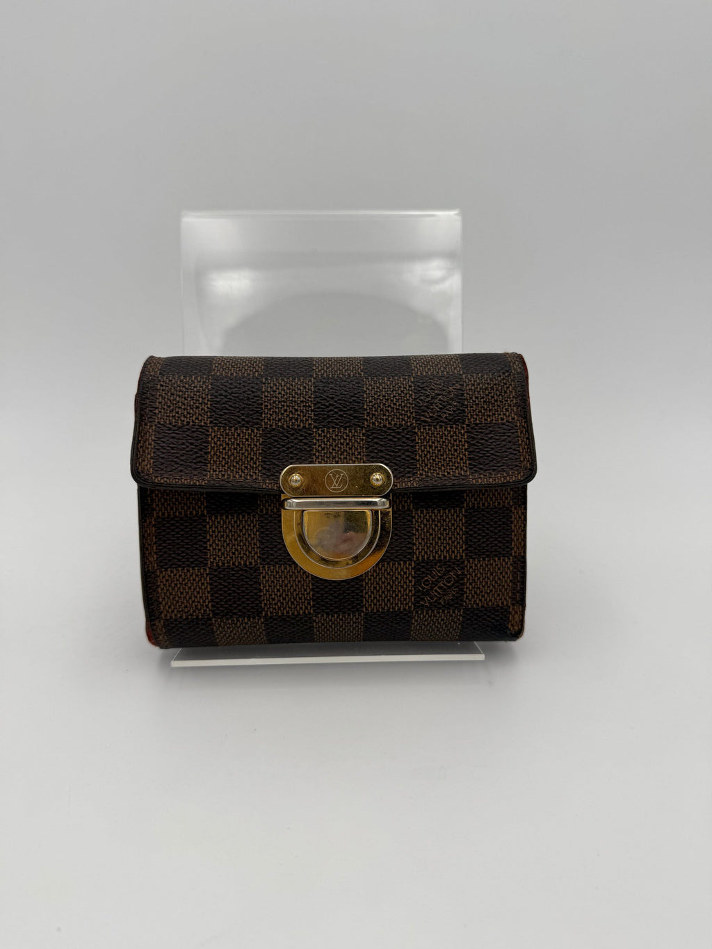 Louis Vuitton LOUIS VUITTON PUSH-LOCK Damier Ebene Wallet