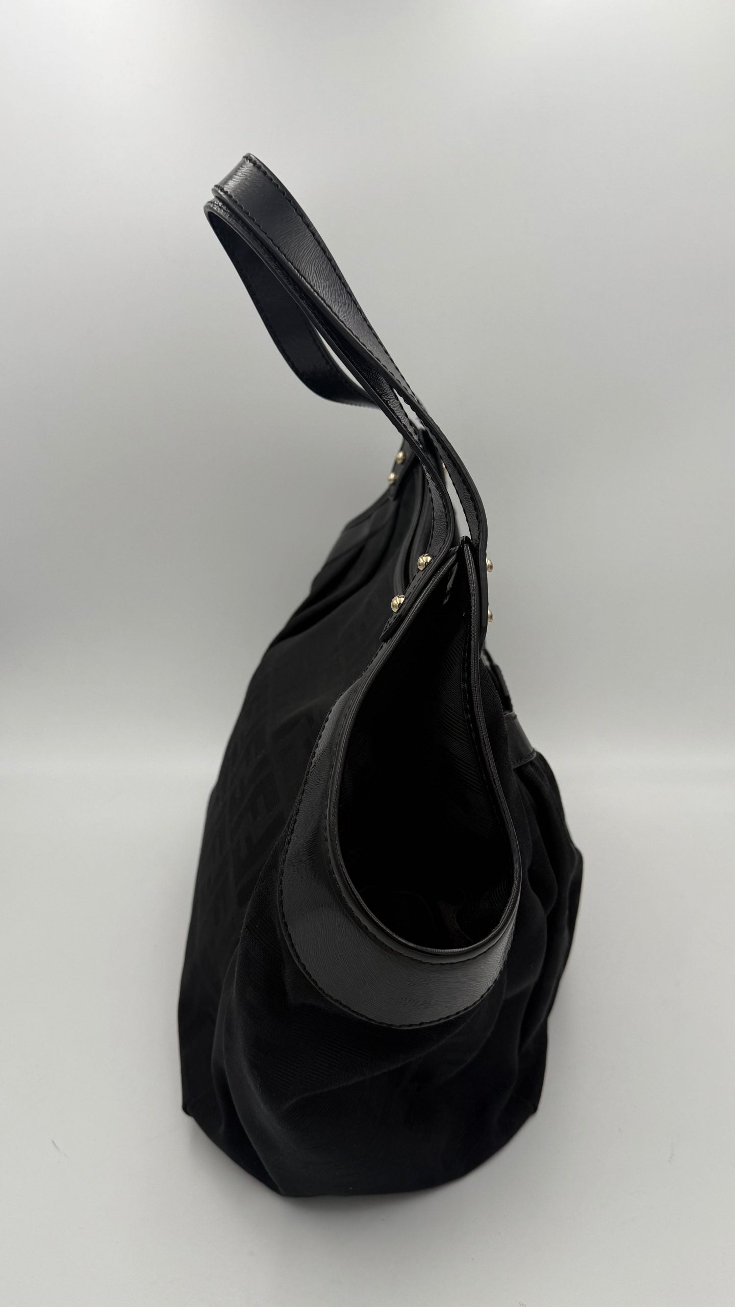 Fendi FENDI Hobo FF Zucca Black Shoulder Bag