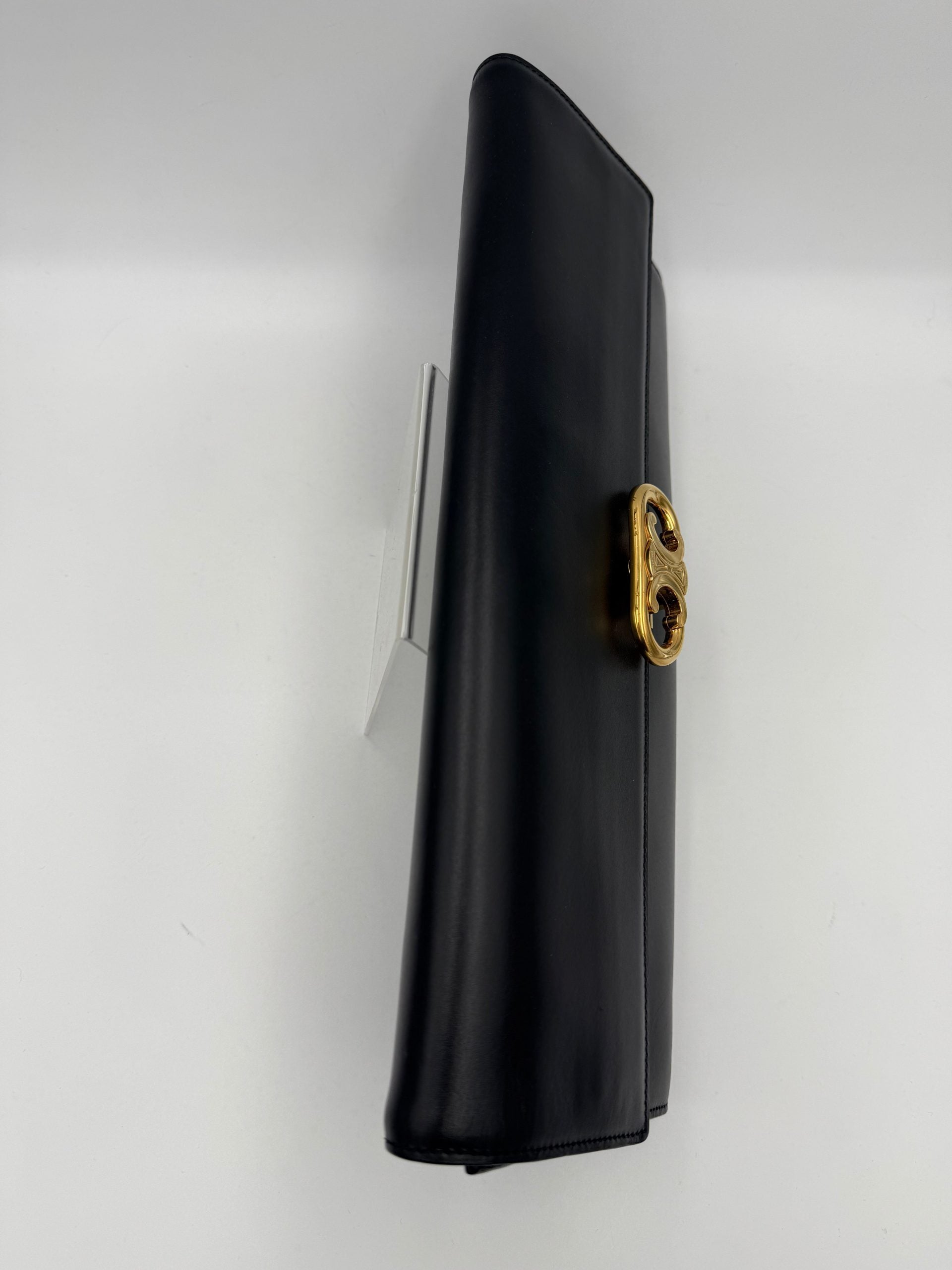 Celine CELINE TRIOMPHE Black Clutch
