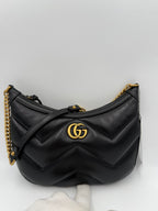 Gucci GUCCI HOBO PUFFER MARMONT Black Handbag