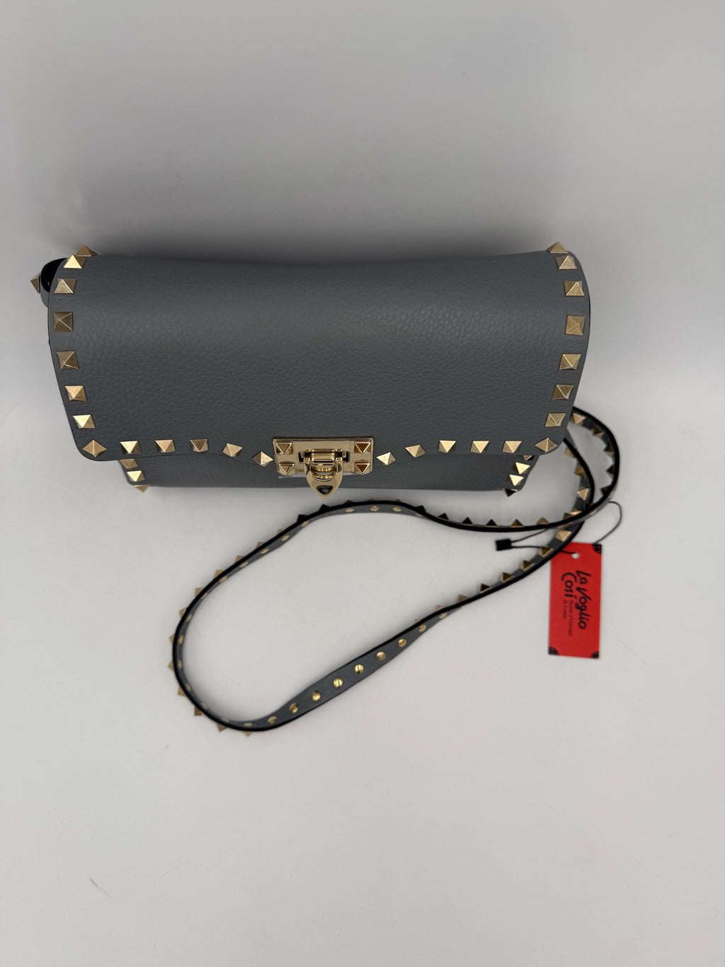 Valentino Garavani VALENTINO GARAVANI Rockstud Small Grey Handbag