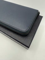 Prada PRADA Zip in Blue Saffiano Wallet