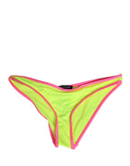 Dolce & Gabbana Yellow Pink Nylon Bottom Beachwear Bikini Underwear