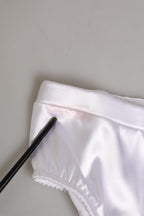 Dolce & Gabbana White Silk Satin Lingerie Panty Brief Underwear