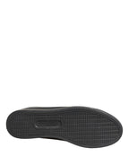 Dolce & Gabbana Black Leather Low Top Lace Up Sneakers Shoes