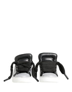 Dolce & Gabbana Gray Leather Low Top Lace Up Sneakers Shoes