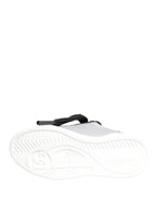 Dolce & Gabbana Gray Leather Low Top Lace Up Sneakers Shoes