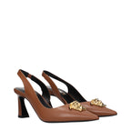 Versace Brown Leather High Heel Pumps