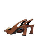 Versace Brown Leather High Heel Pumps