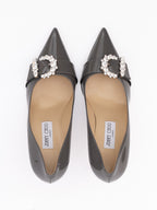 Jimmy Choo Storm Grey Patent Leather Chery 85 Pumps
