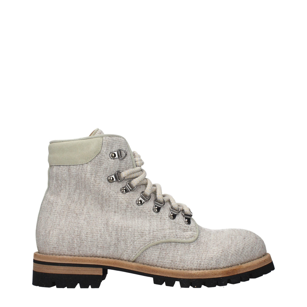 Eleventy Beige Fabric Ankle Boots