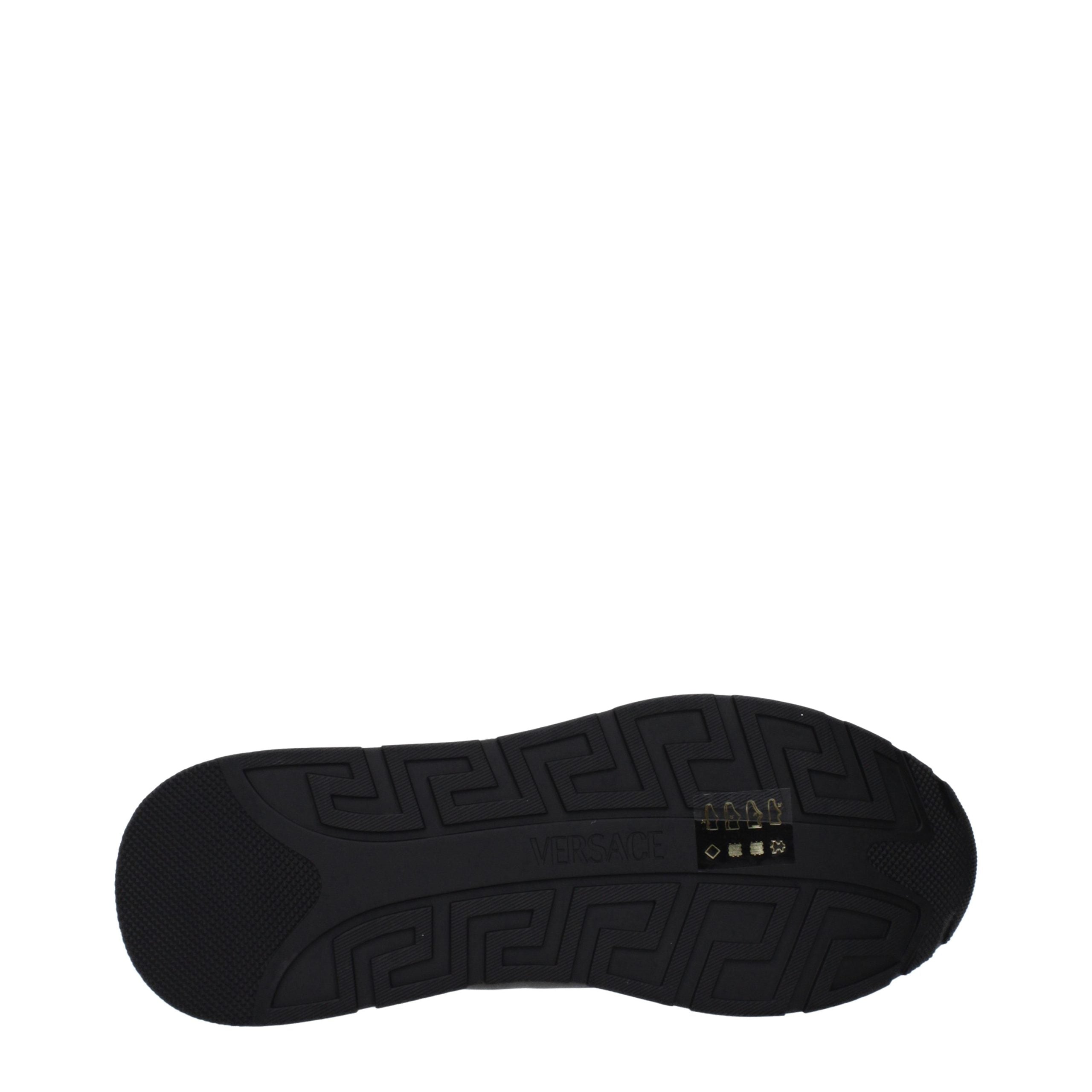 Versace Black Leather Low Top Sneakers