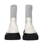 Eleventy Gray Leather Chelsea Boots