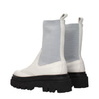 Eleventy Gray Leather Chelsea Boots