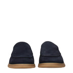 Eleventy Blue Leather Slip-On Loafers