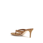 Gianvito Rossi Beige Calf Leather Bos Taurus Stiletto Heel Sandals