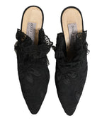 Dolce & Gabbana Black Lace Heels Sandals Shoes