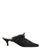 Dolce & Gabbana Black Lace Heels Sandals Shoes