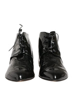 Dolce & Gabbana Black Leather AnkleBoots Shoes