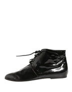 Dolce & Gabbana Black Leather AnkleBoots Shoes
