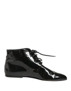 Dolce & Gabbana Black Leather AnkleBoots Shoes