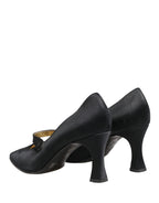 Dolce & Gabbana Black Satin Mary Jane Pumps Shoes