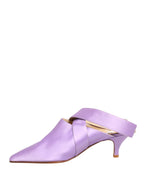 Dolce & Gabbana Purple Satin Sandals Shoes