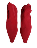 Dolce & Gabbana Red Suede Ankle Boots Shoes