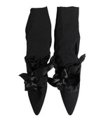 Dolce & Gabbana Black Suede Mid Calf Boots Shoes
