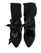 Dolce & Gabbana Black Suede Ankle Boots Shoes
