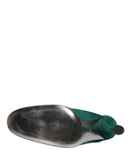 Dolce & Gabbana Green Suede Leather High Heel Pumps Shoes
