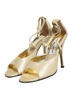 Dolce & Gabbana Beige Leather Stiletto Heels Sandals Shoes