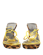 Dolce & Gabbana Multicolor Leather Block Heels Sandals Shoes