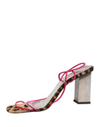 Dolce & Gabbana Multicolor Leather Block Heels Sandals Shoes