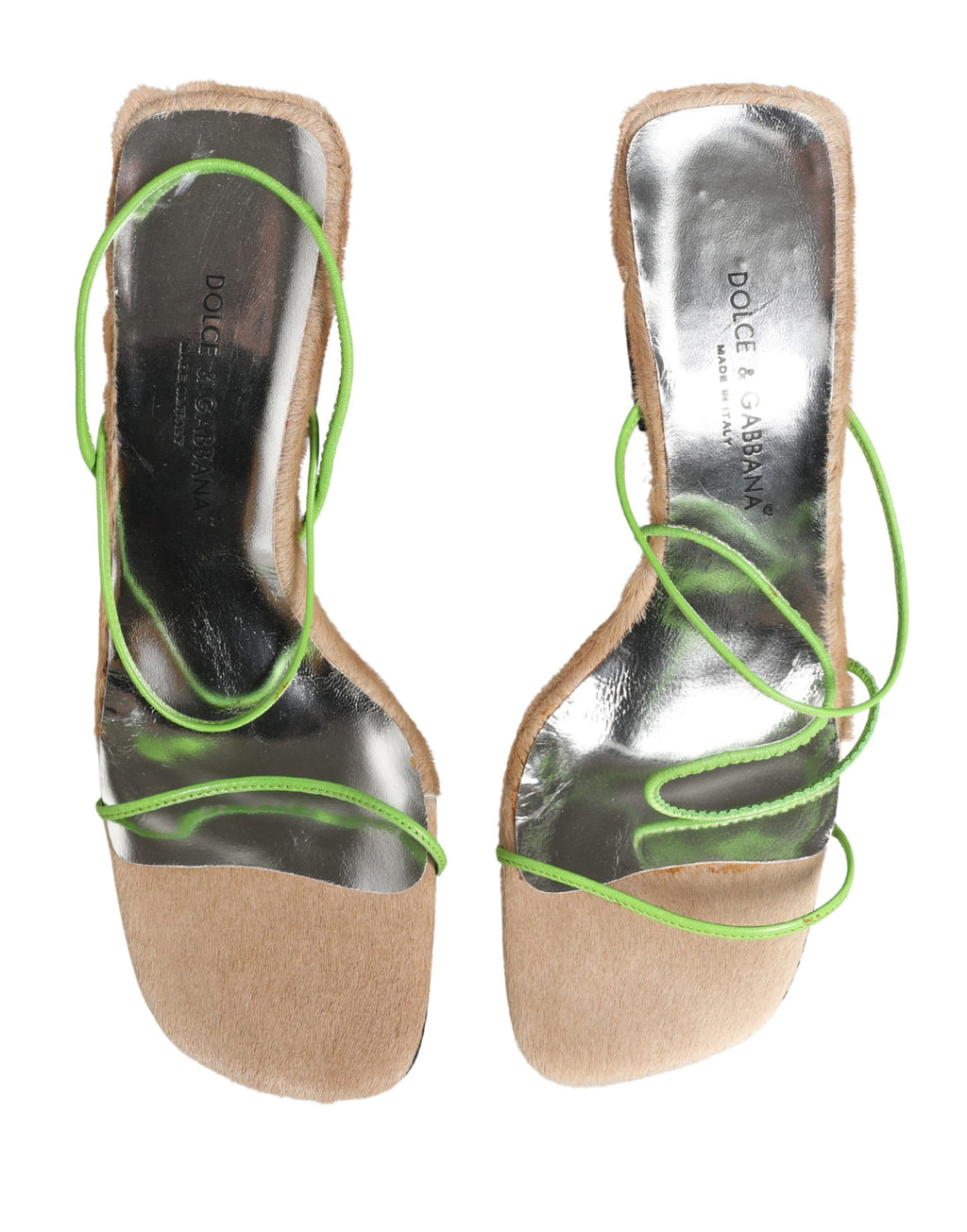 Dolce & Gabbana Multicolor Leather Block Heels Sandals Shoes