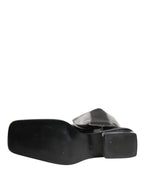 Dolce & Gabbana Black Patent Leather Knee High Boots Shoes